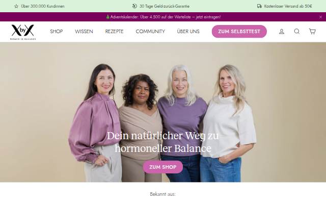 XbyX - Women in Balance storefront