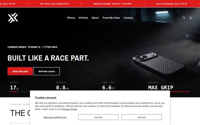 X Caliber Cases storefront