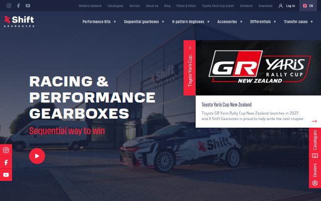 Sekvenční převodovky pro motorsport storefront