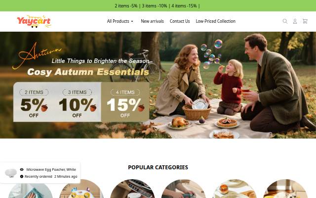 Yaycart storefront