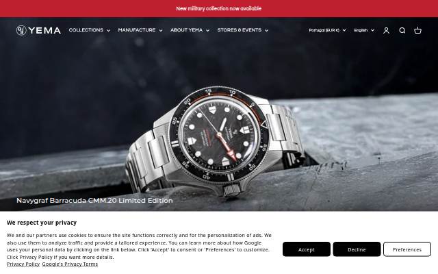 YEMA Watches Official Store storefront