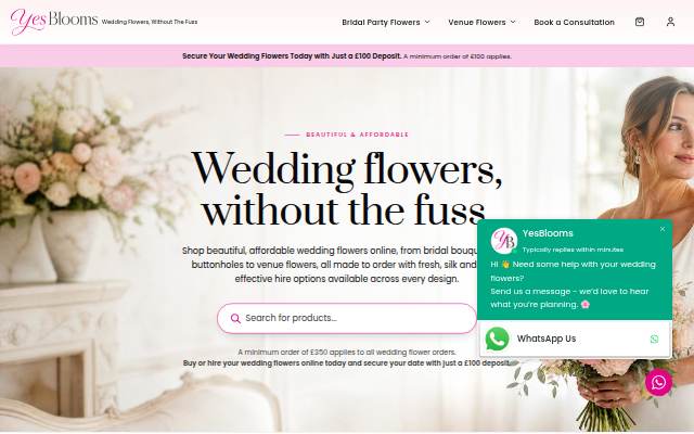 Startseite von YesBlooms – Wedding Flowers, Without The Fuss
