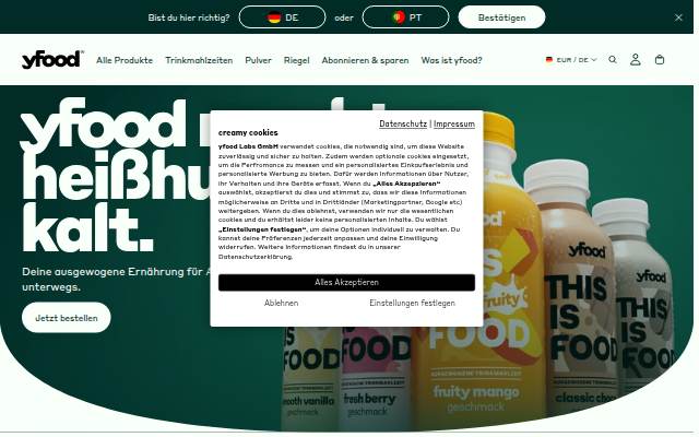 yfood Labs storefront
