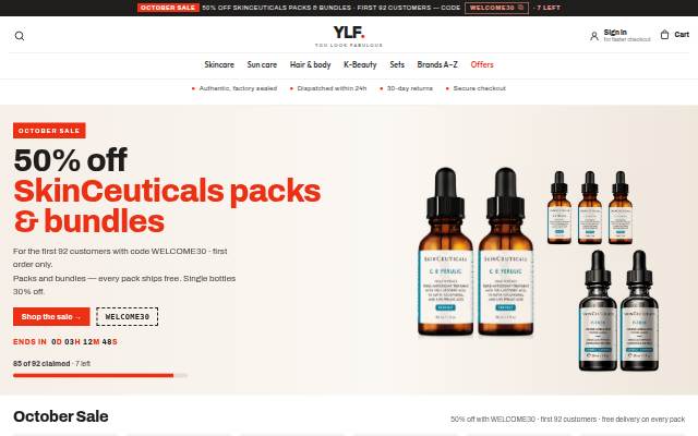 Startseite von You Look Fabulous — Skincare, delivered to your door
