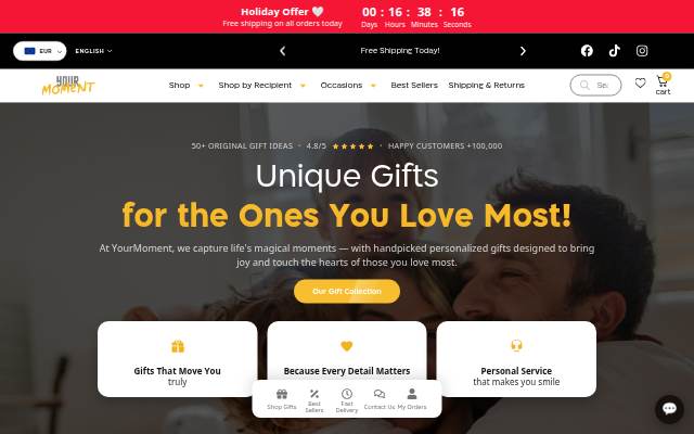 YourMoment storefront