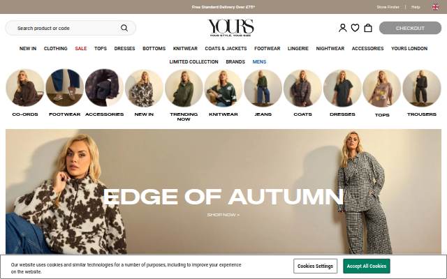 Yours Clothing storefront