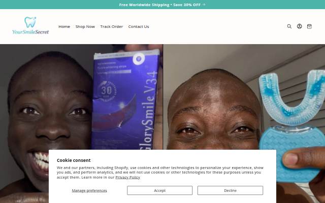 YourSmileSecret storefront