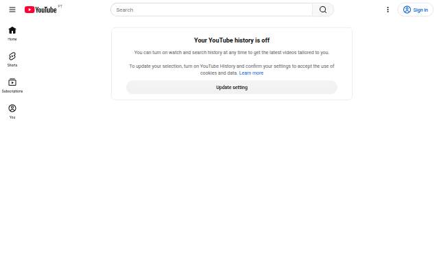 YouTube storefront