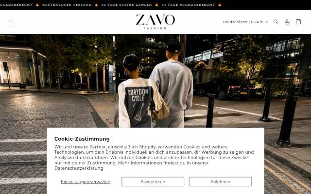 Zavo Fashion storefront