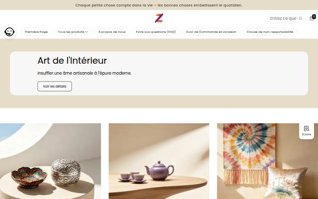 Bienvenue dans ma boutique storefront