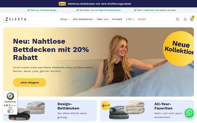 Zelesta.de storefront