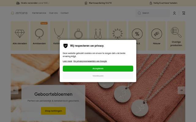 Startseite von Zentana