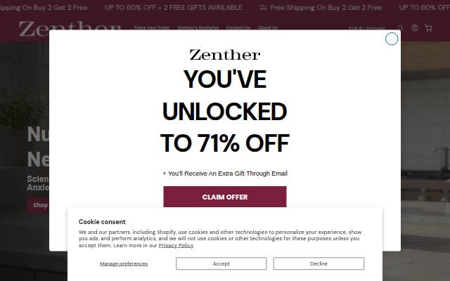Zenther storefront