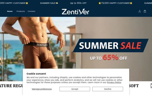 Zentiver Store storefront