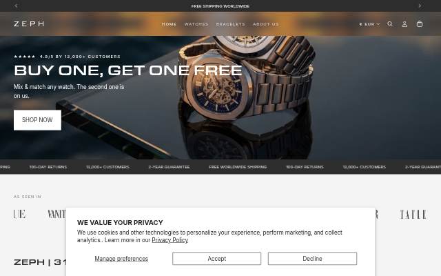 ZEPH storefront