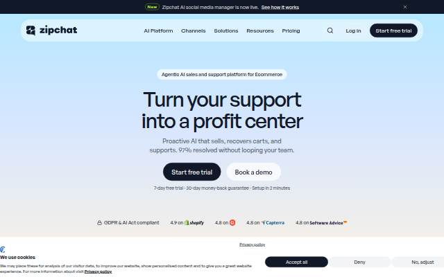 Zipchat AI storefront