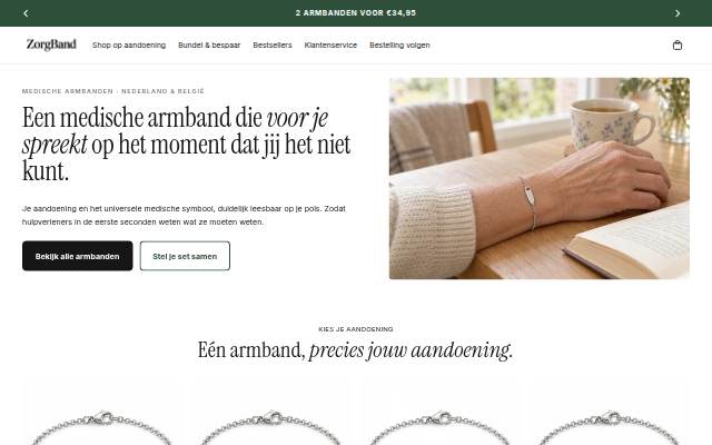 Startseite von ZorgBand