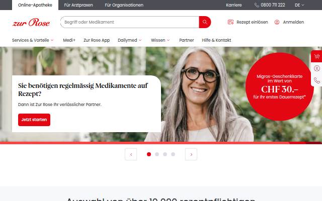 Zur Rose: Schweizer Online storefront