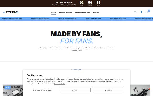 Zyltar storefront
