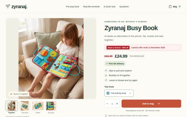 Zyranaj Busy Book storefront