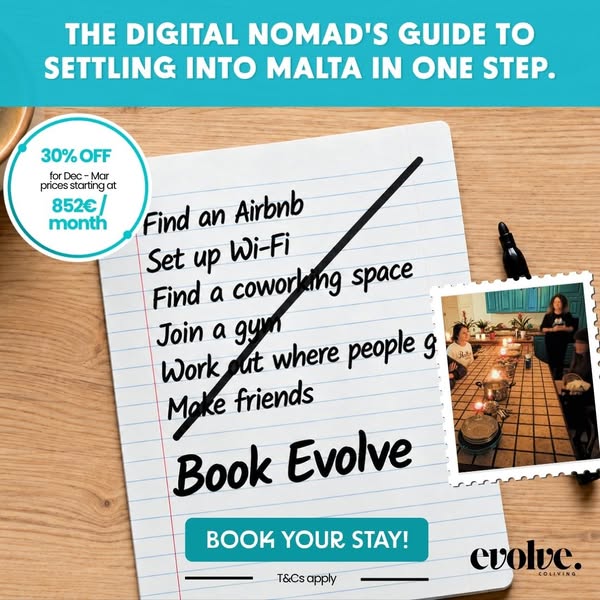 Stop the Airbnb Roulette. Join a Real Digital Nomad Community in Sunny Malta