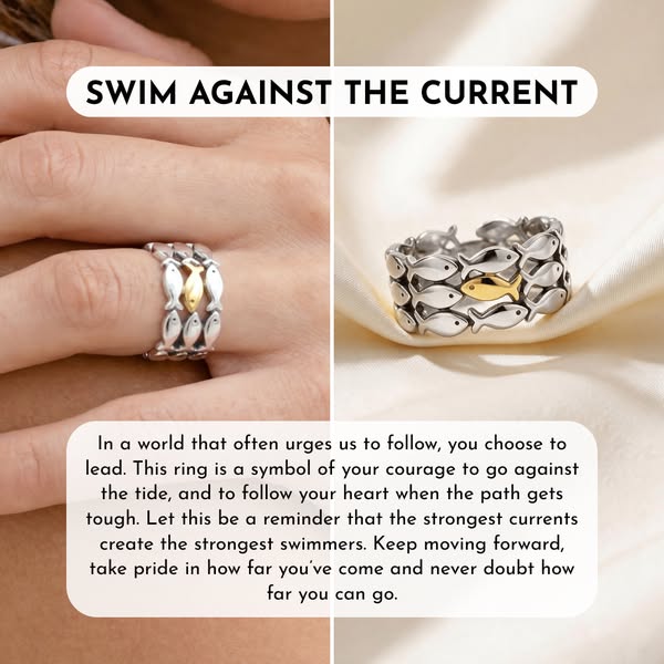 Swim Against the Current Ring