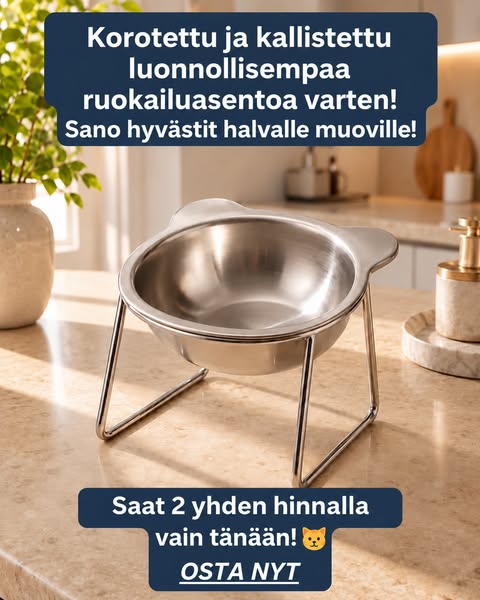 Ergonominen 15° kulho kissoille