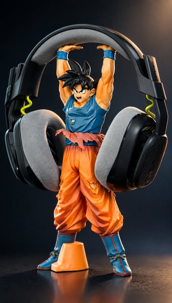 While you're wearing the headset, what's left on your desk? On this one, a full Goku.