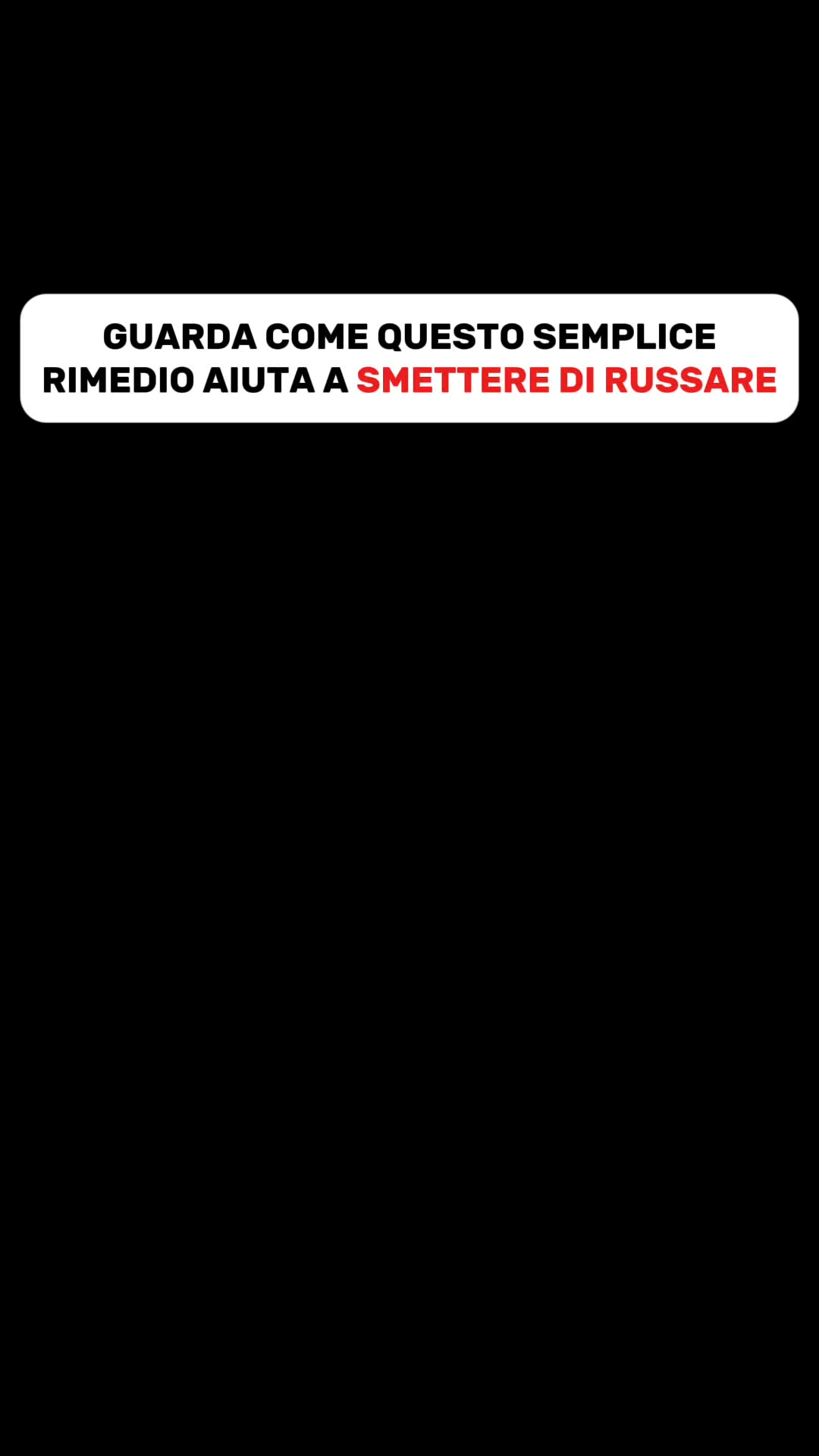 Smetti di russare dalla prima notte