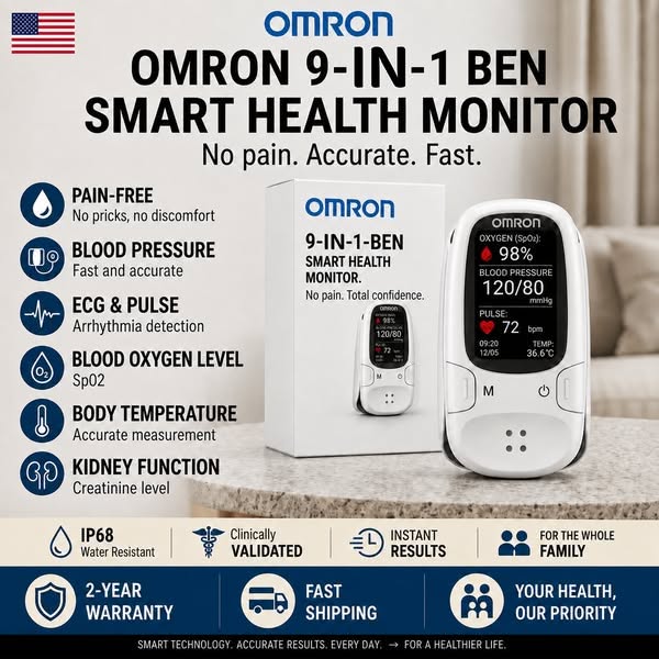 Omron Non‑Invasive Blood Glucose Meter — Needle‑Free Painless Health Monitoring for Daily Home Use