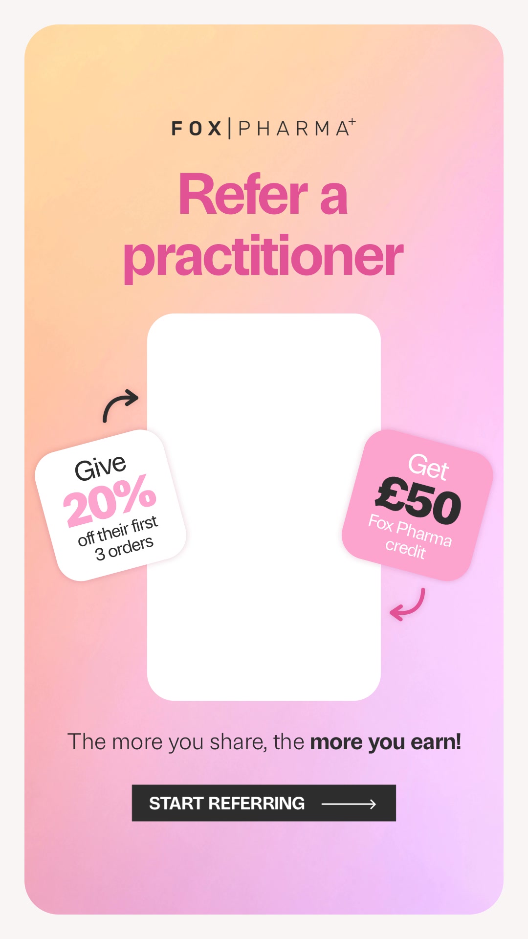 Refer a Practitioner & Earn £50 Credit