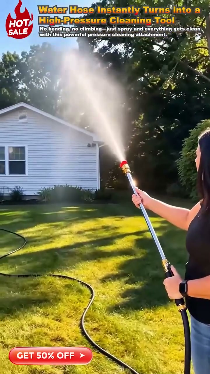 50% OFF! High-Pressure Garden Hose Nozzle – 2 Nozzles, Stainless Steel & Leak-Proof