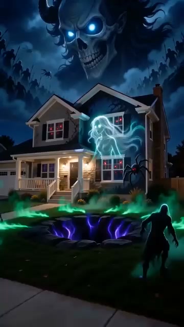 Still untangling 100 meters of orange fairy lights and hanging plastic bats with tape — while your neighbor's wall is literally running a