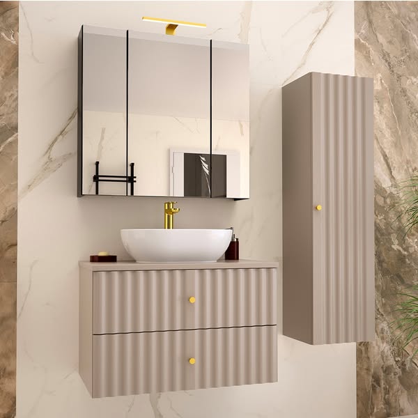 Meuble vasque 80cm Izae Cachemire MDF | Petits-meubles