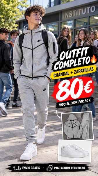 Outfit Completo: Chándal + Zapatillas Blancas — Pack 80€