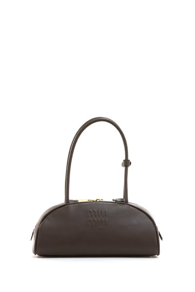 MIU MIU Borsa Beau in pelle di colore marrone