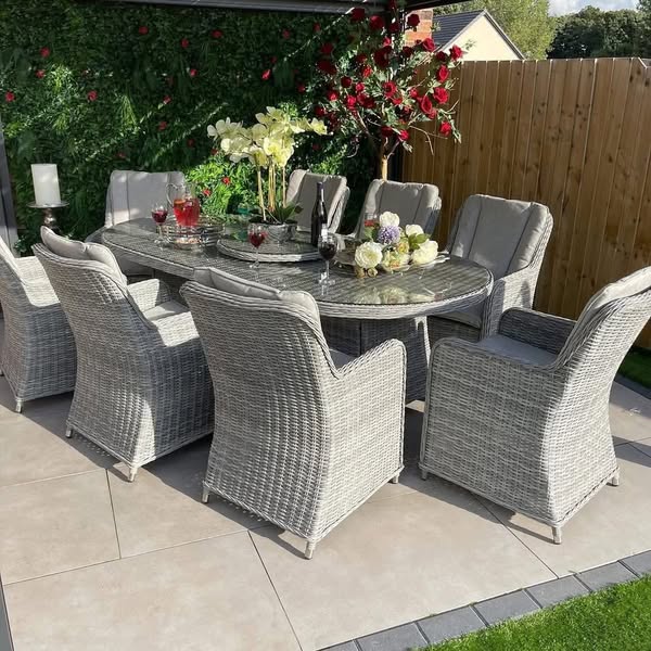 Antigua Luxury 8 Seat Dining Set with Lazy Susan - Pre-order due 8th J