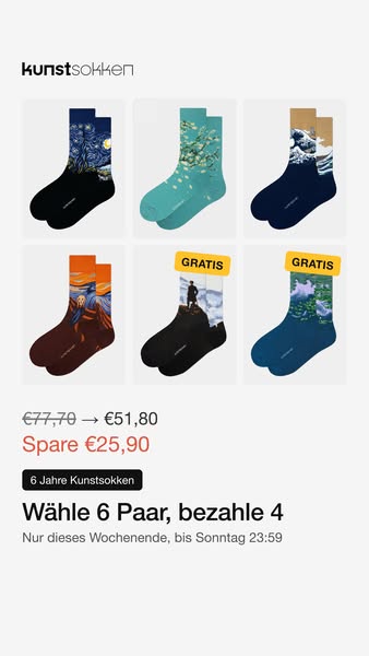Wähle 6 Paar, bezahle 4