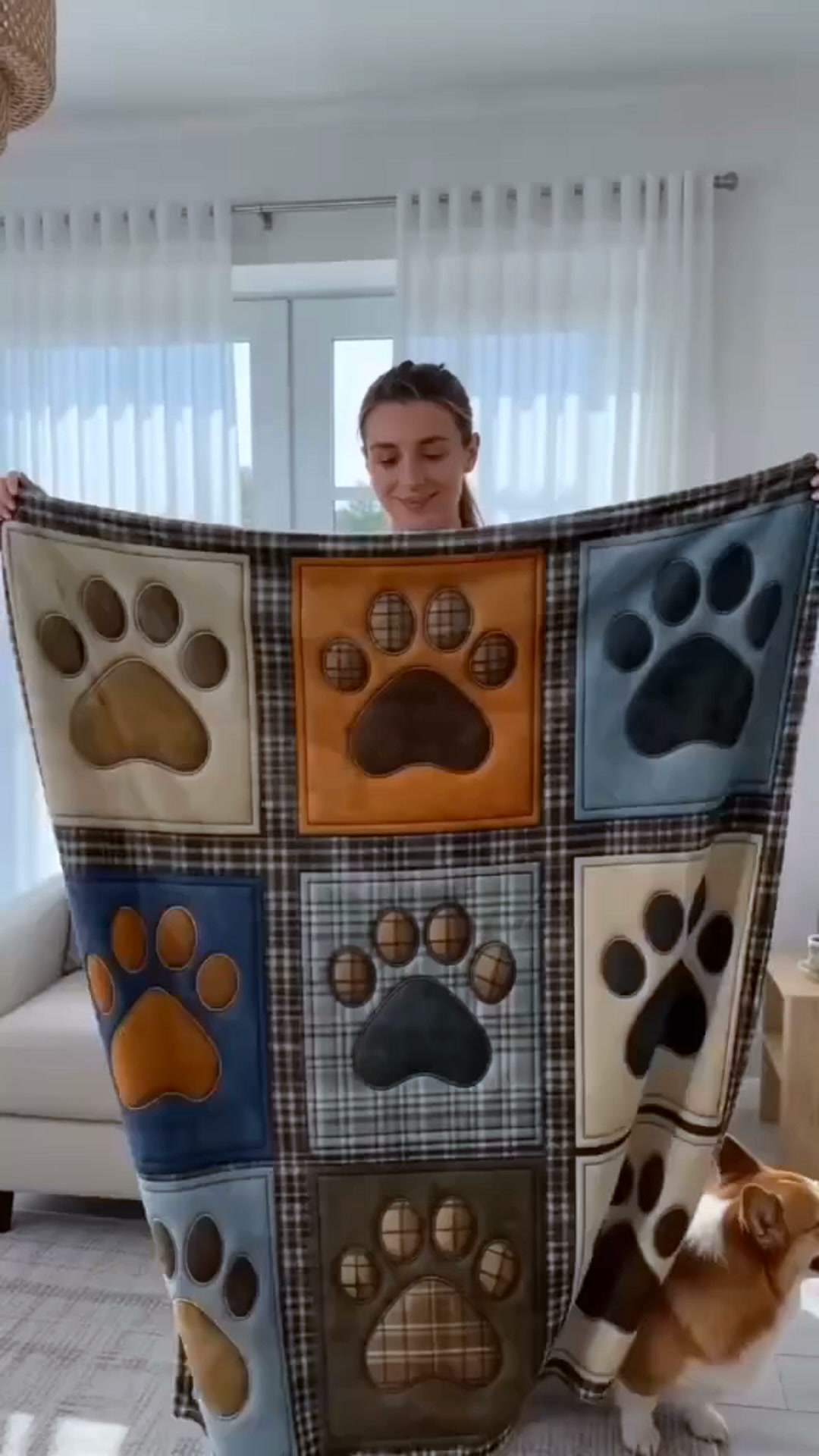 Cute Paw Print Soft Flannel Blanket - Snuggly, Warm, Lovely Home Decor