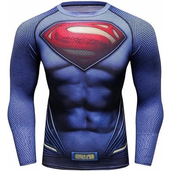 Superman Red S Long Sleeve Rash Guard