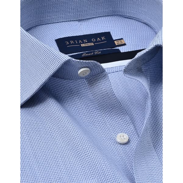Easy Care Formal Check Shirt – Light Blue