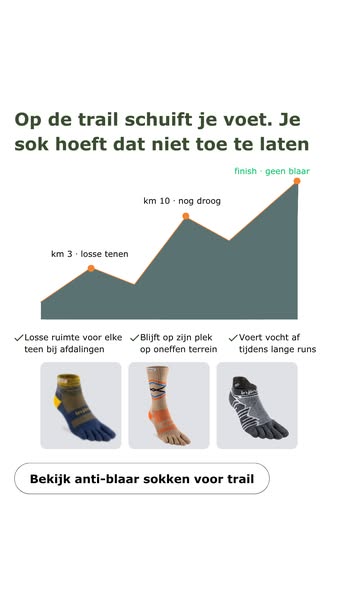 Kilometers trail, geen blaren