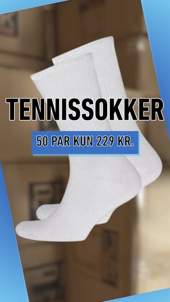 50 par tennissokker for kun 229 kr.