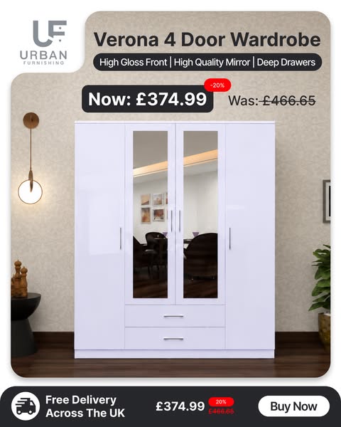 Free Delivery on the Wardrobe Your Bedroom Deserves.