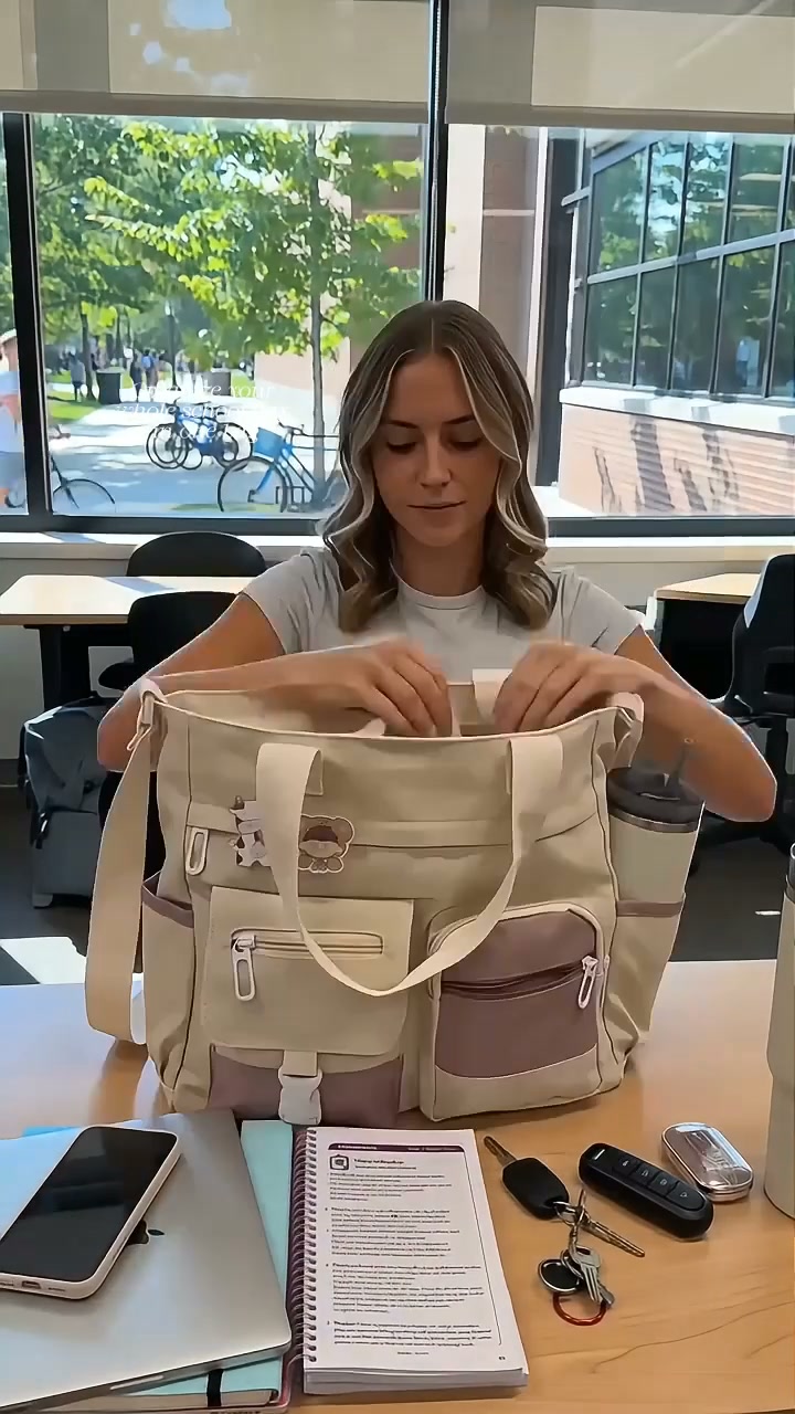 Everyday Convenience | Large-Capacity Multi-Pocket Canvas Tote Bag