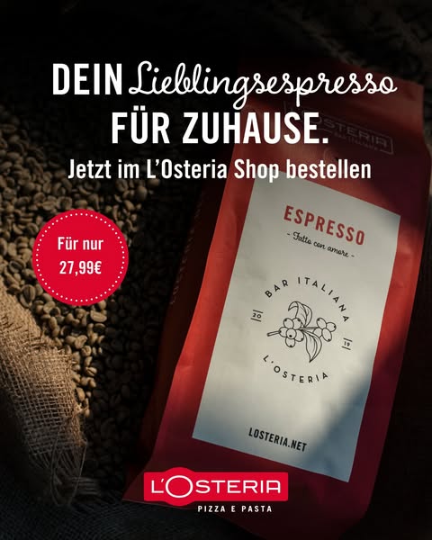 L'Osteria Espresso Vorteilspack 1 kg – Das Original für Zuhause