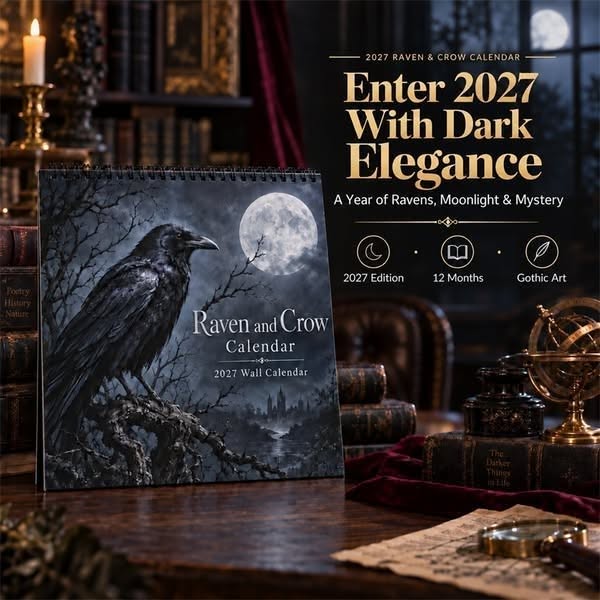 Raven & Crow 2027 Wall Calendar — 12 Months of Moonlit Gothic Art - Buy 1