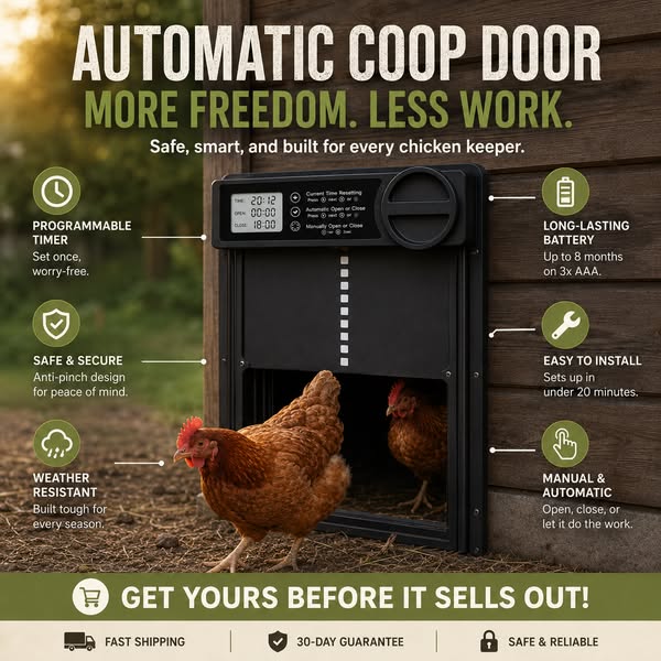 Automatic Locking. Safer Chickens.
