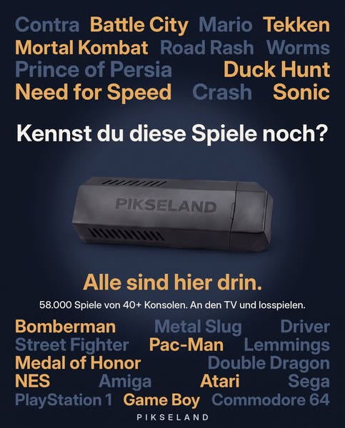 Contra, Tekken, Sonic… alle sind hier drin