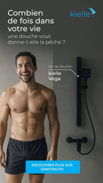 La douche qui nous met de bonne humeur.